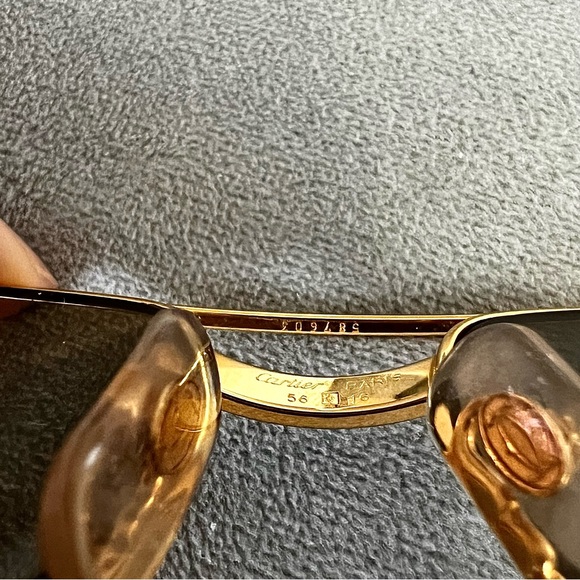 (SOLD)Rare Cartier Santos 24K Gold-plated Aviator Sunglasses (Vintage) - Picture 12 of 16